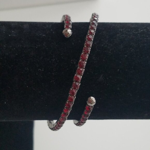 Ruby Red Rhinestone Bangle - Picture 10 of 12
